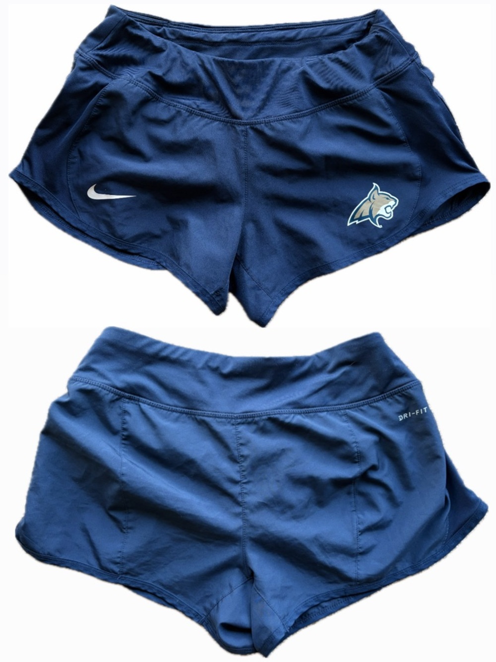 Nike Montana State MSU Bobcats Navy Logo Tempo Running Shorts Lined 3” Small